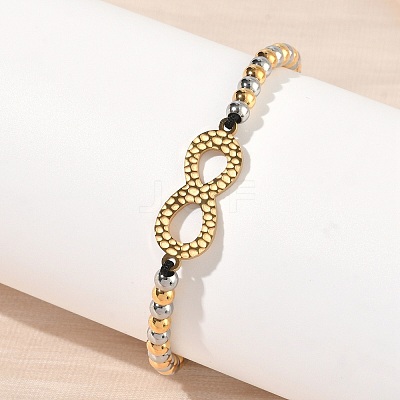 304 Stainless Steel Infinity Link Bracelets BJEW-F534-01GP-02-1