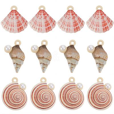 24Pcs 3 Styles Baking Paint Alloy Pendants FIND-SC0023-36-1