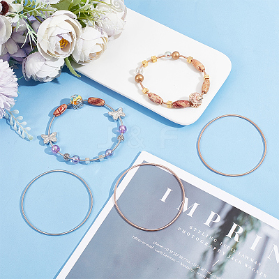 45Pcs 3 Colors Minimalist Spring Chains Stretch Bracelets Set TWIR-SC0001-02-1