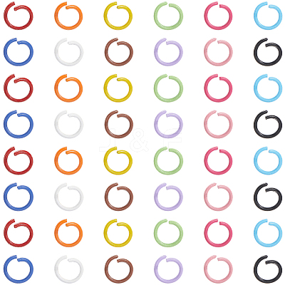360Pcs 12 Colors Baking Paint Iron Open Jump Rings IFIN-SC0001-89-1