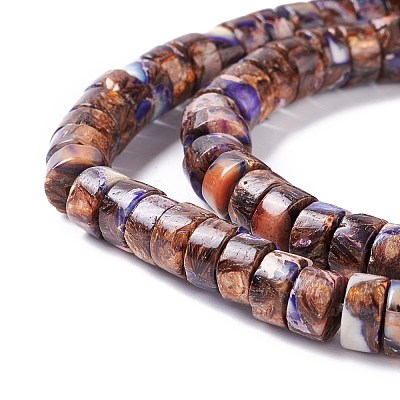 Assembled Synthetic Bronzite and Imperial Jasper Beads Strands G-I318-03A-1