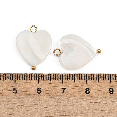 Natural Shell Heart Pendants X1-STAS-D378-34G-1