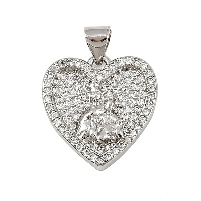 Brass Micro Pave Cubic Zirconia Pendants KK-P323-11B-P01-1