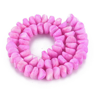 Opaque Baking Paint Crackle Glass Beads Strands EGLA-S174-22B-02-1
