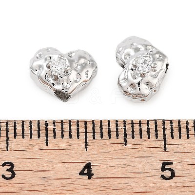 Brass Micro Pave Clear Cubic Zirconia Beads KK-Z059-05P-1