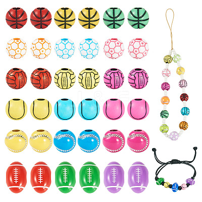 120Pcs 6 Styles Acrylic Beads OACR-TA0003-78-1