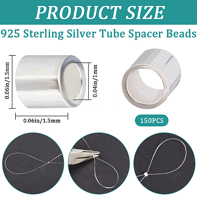 150Pcs 925 Sterling Silver Spacer Beads FIND-CN0001-50-1