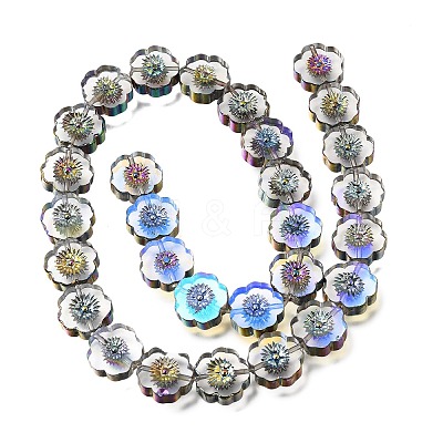 Electroplated Transparent Glass Beads Strands GL-CBA98F0-05B-1