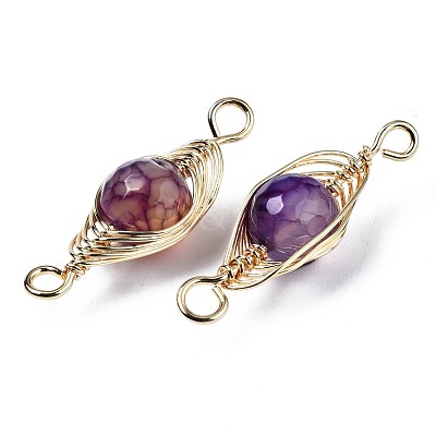 Natural Agate Link Connectors G-S359-321A-1