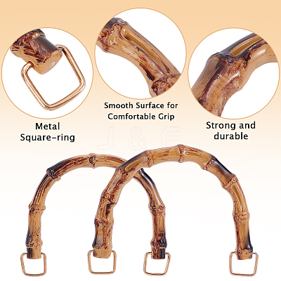 4Pcs 2 Styles Resin Imitation Bamboo Bag Handles DIY-BBC0002-90B-1