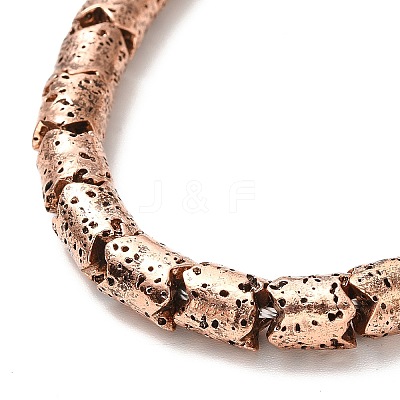 Electroplated Natural Lava Rock Beads Strands G-G984-03R-1