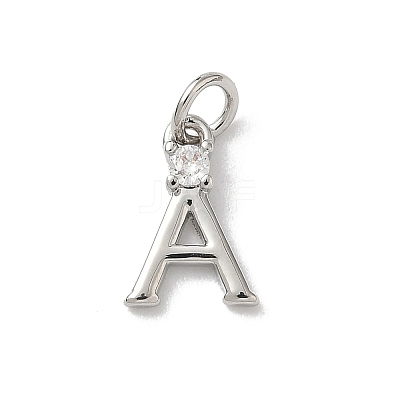 Brass Micro Pave Clear Cubic Zirconia Charms KK-A273-01P-1