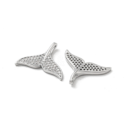 Brass Micro Pave Clear Cubic Zirconia Pendants KK-H460-35P-1