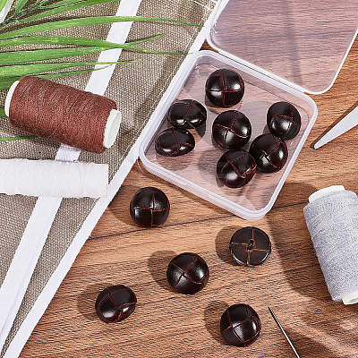 12Pcs Leather Buttons BUTT-HY0001-26A-1