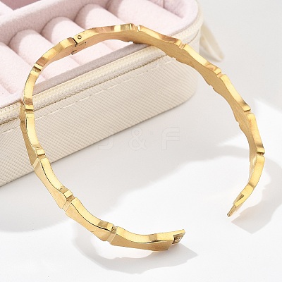 Bamboo Joint 304 Stainless Steel Bangles for Women BJEW-Z092-01G-1