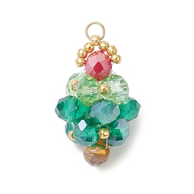 Glass Christmas Tree Pendants PALLOY-MZ00976-01-1