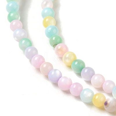 Ice Cream Color Dyed Natural Freshwater Shell Beads Strands SHEL-G018-01A-1