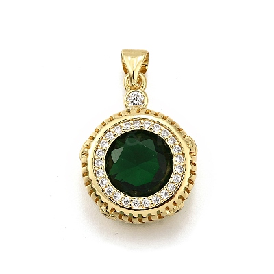 Brass Micro Pave Cubic Zirconia Pendants KK-K401-31G-1