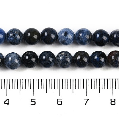 Natural Dumortierite Beads Strands G-G167-A06-6MM-1