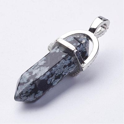 Natural Gemstone Double Terminated Pointed Pendants G-G669-01-1