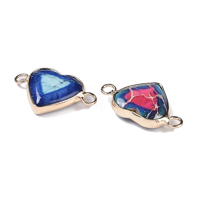 Dyed Synthetic Imperial Jasper Connector Charms G-P529-06G-1