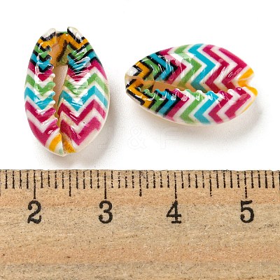 Printed Natural Shell Beads BSHE-G037-01L-1