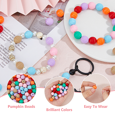 70Pcs 7 Colors Acrylic Beads FIND-DC0006-33-1