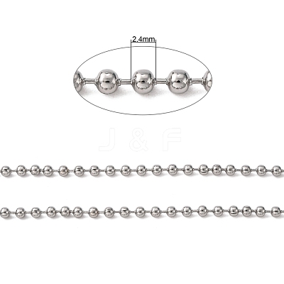 Tarnish Resistant 304 Stainless Steel Ball Chains CHS-A002B-2.4mm-1