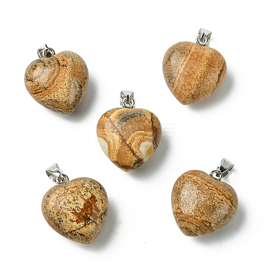 Natural Picture Jasper Pendants G-F820-10A-28-1