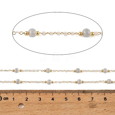 Handmade Brass Glass Beaded Chains GL-CBA1C06-01G-06-1