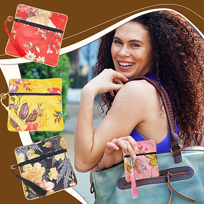 10Pcs 10 Colors Retro Square Cloth Zipper Pouches ABAG-PH0001-31-1