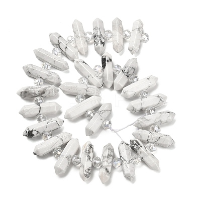 Natural Howlite Double Terminated Point Beads Strands G-H069-B12-01-1