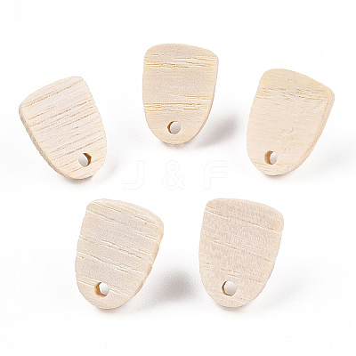 Ash Wood Stud Earring Findings EJEW-N017-011R-1