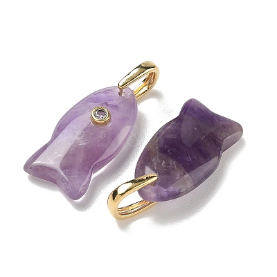 Natural Amethyst Pendants G-A297-01G-18-1