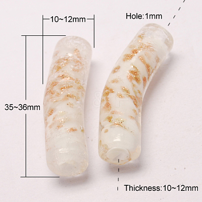 Handmade Gold Sand Lampwork Beads X-LAMP-S028-M-1