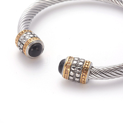 304 Stainless Steel Cuff Bangles BJEW-L642-25MP-1
