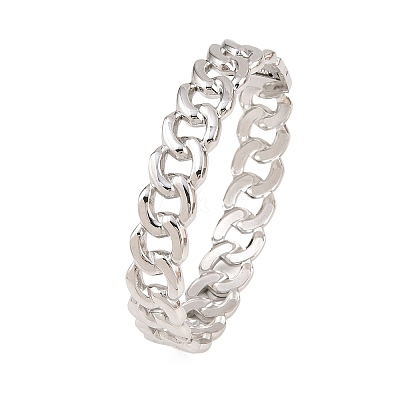 304 Stainless Steel Cuban Link Chain Bangles BJEW-Z155-03P-1