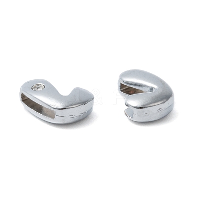 Alloy Rhinestone Initial Letter.L Slide Charms Fit DIY Wristbands & Bracelets X-ZP2L-NLF-1
