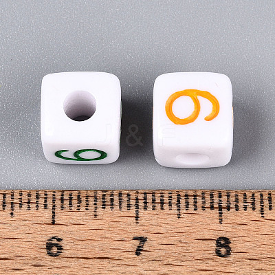 Opaque Acrylic European Large Hole Beads SACR-N020-01A-10-1