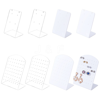 8Pcs 4 Style Acrylic Earring Stands Displays EDIS-FG0001-51-1