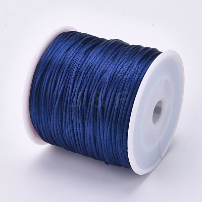Round Nylon Satin Rattail Cord NWIR-WH0009-15A-10-1