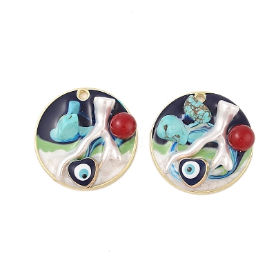 Rack Plating Alloy Enamel Pendants FIND-Z062-01G-06-1