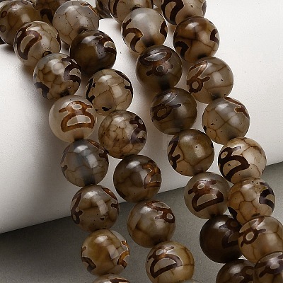 Tibetan Style dZi Beads Strands GG-CBA4812-B07-10MM-1