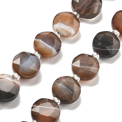 Dyed & Heated Natural Banded Agate Beads Strands G-C116-A83-01-1