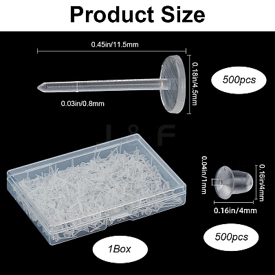 500Pcs Eco-Friendly Plastic Stud Earring Findings KY-SP0001-03B-1