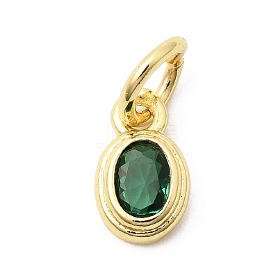 Brass Cubic Zirconia Charms KK-G554-02A-06-1