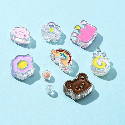 Transparent Acrylic Beads OACR-FS0001-14-1