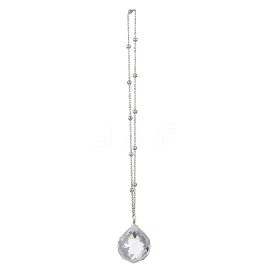 Glass Round Window Hanging Suncatchers HJEW-JM04522-02-1