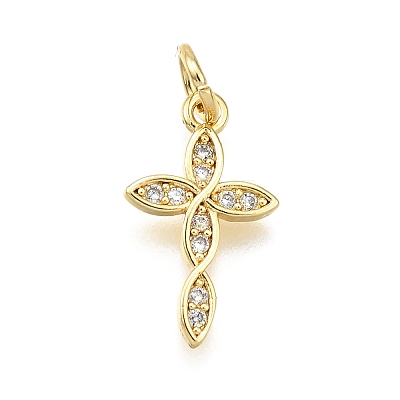 Brass Micro Pave Cubic Zirconia Pendants KK-Z100-41G-03-1