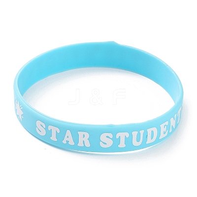 Word Silicone Wristbands Bracelets BJEW-XCP0001-12-1